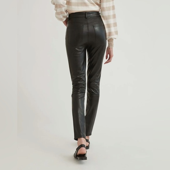 RW&CO Faux Leather High-Rise Slim Fit Pant 32 - Picture 3 of 6